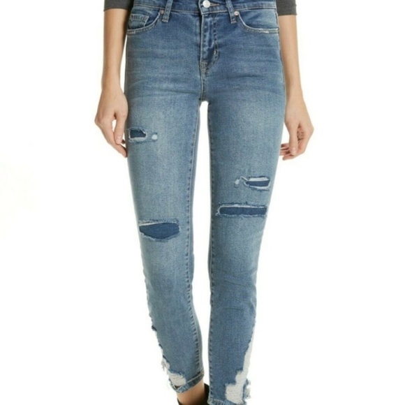 Free People We the Free 'About a Girl' Distressed Skinny Jeans Size 28 - Picture 3 of 9